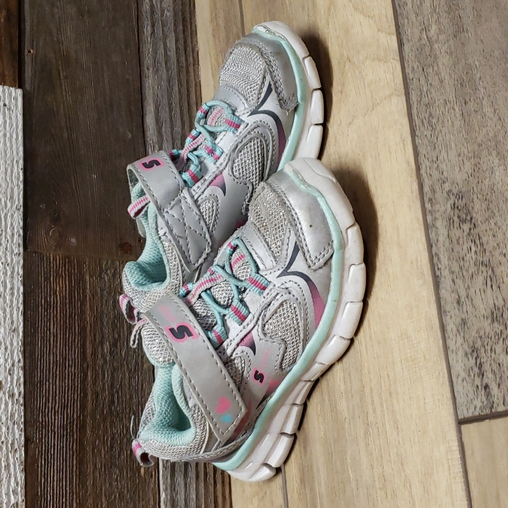 Skechers pink, blue and silver shoes 💕